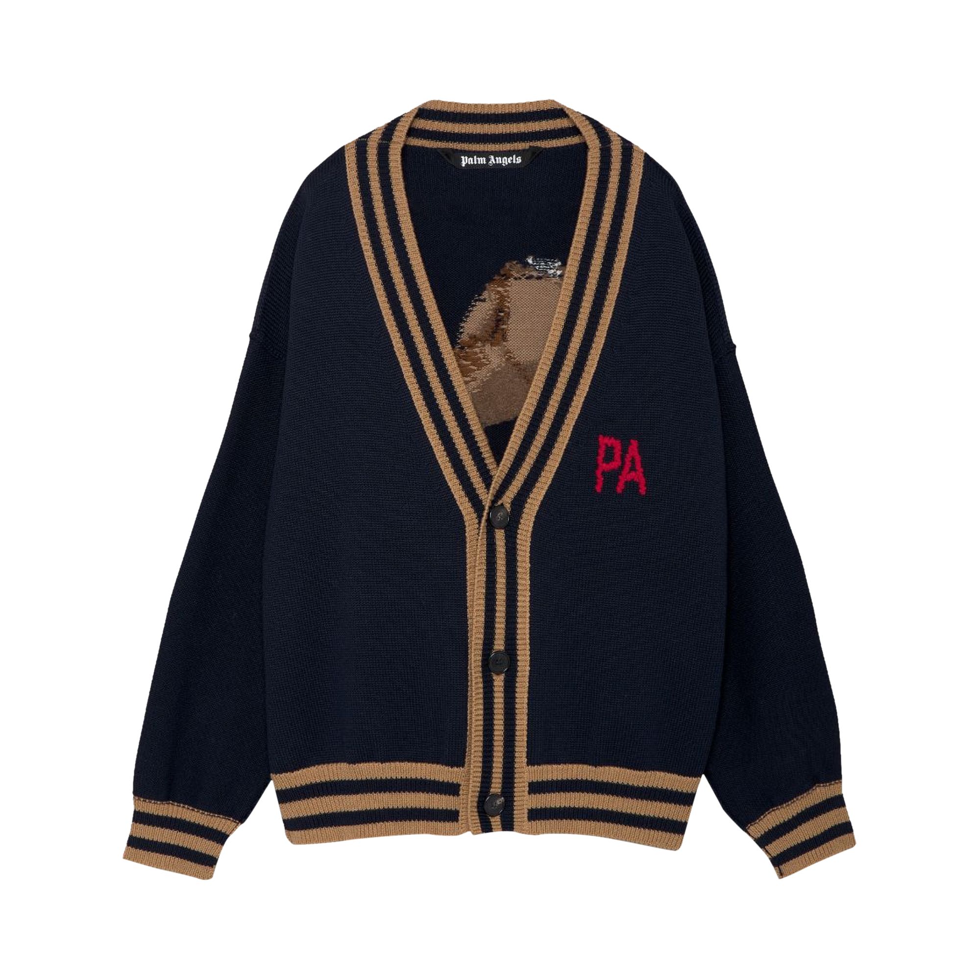 Palm Angels Bear Cardigan 'Black/Brown' | Men's Size M