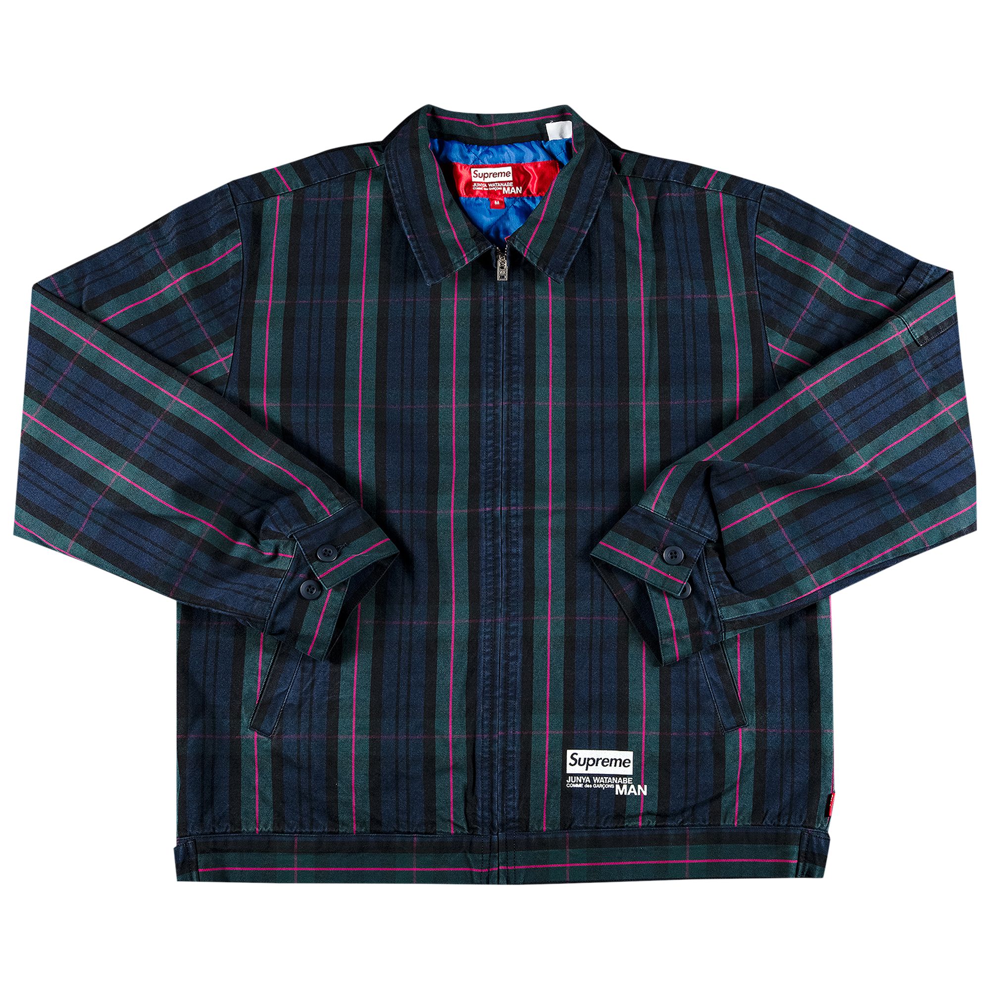 Supreme x Junya Watanabe x Comme des Garçons MAN Printed Work Jacket 'Navy Plaid' | Blue | Men's Size L