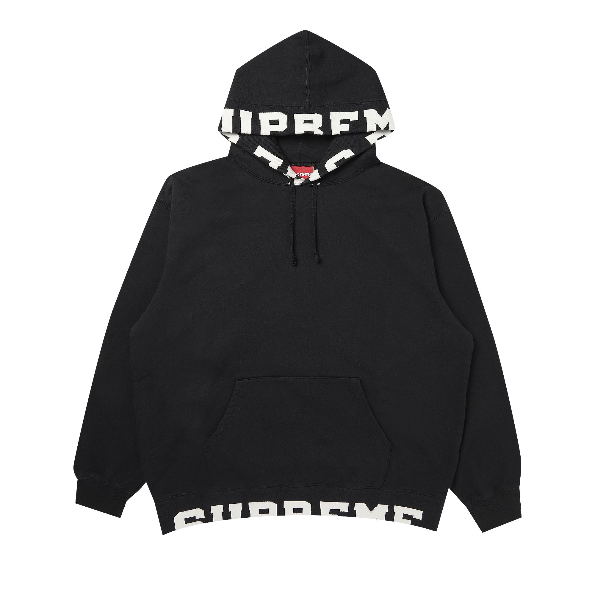Supreme Cropped Logos Hooded Sweatshirt 'Black' | Men's Size M