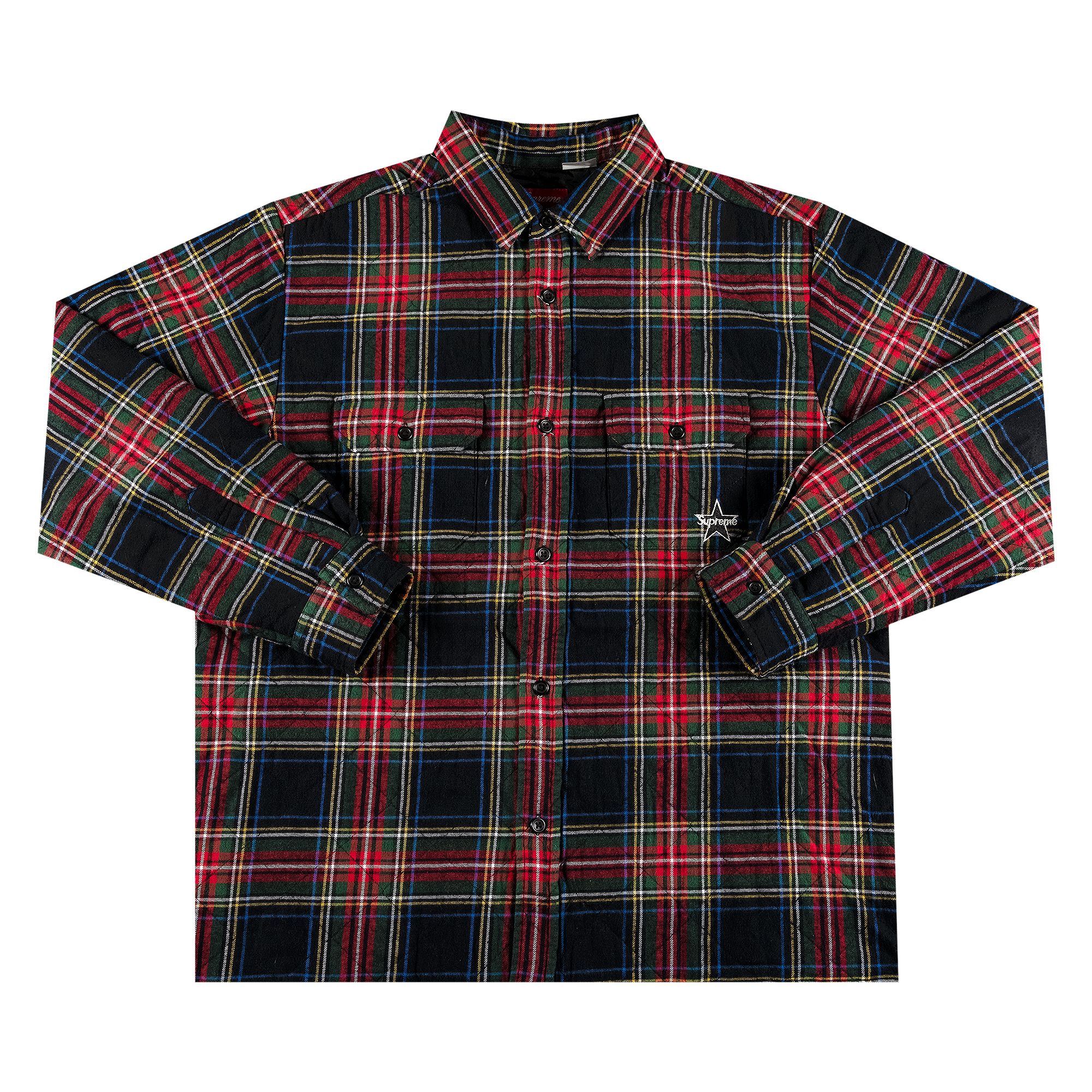 Supreme Quilted Plaid Flannel Shirt 'Black' | Men's Size M