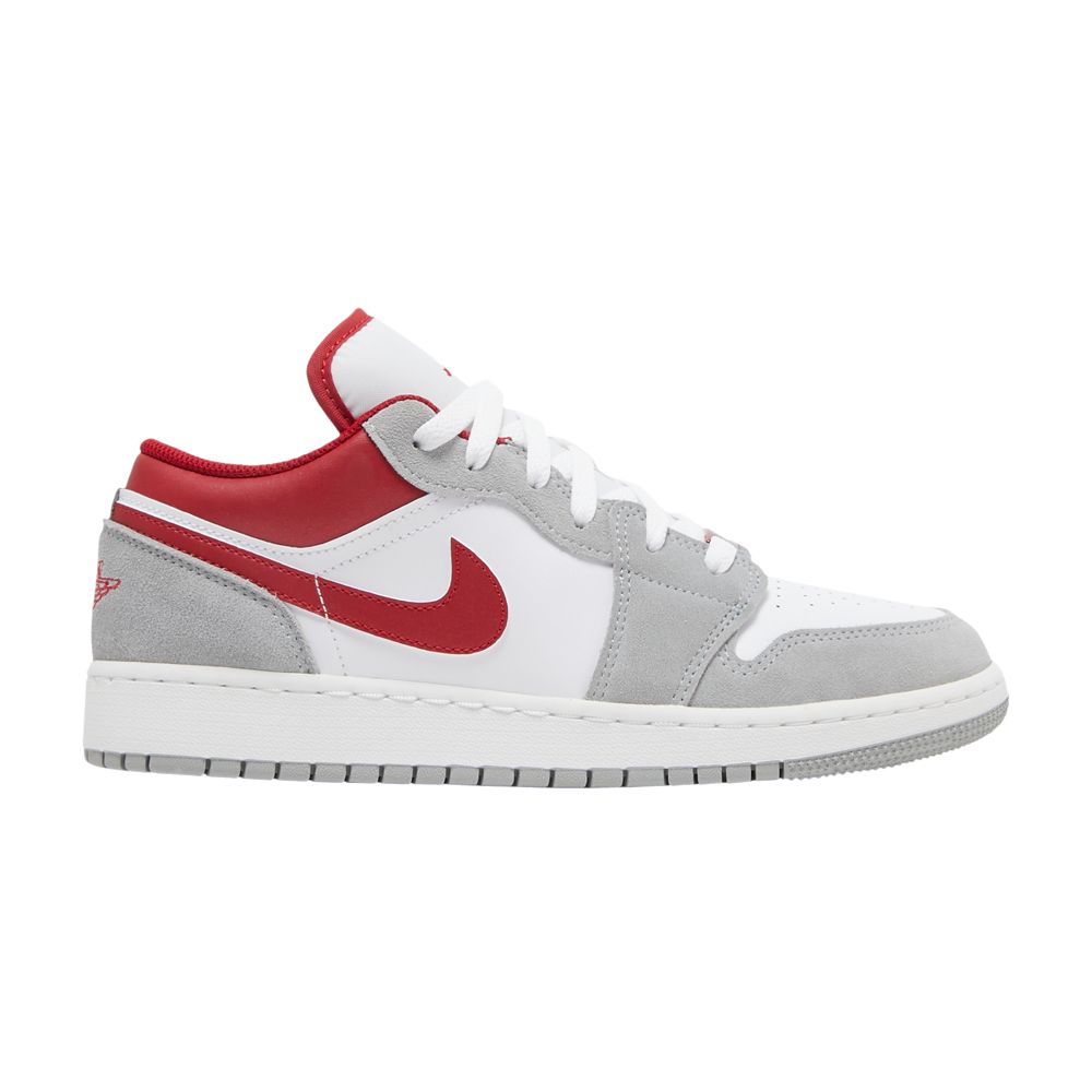 Pre-owned Air Jordan 1 Low Se Gs 'light Smoke Grey Gym Red' | Kid's Size 3.5