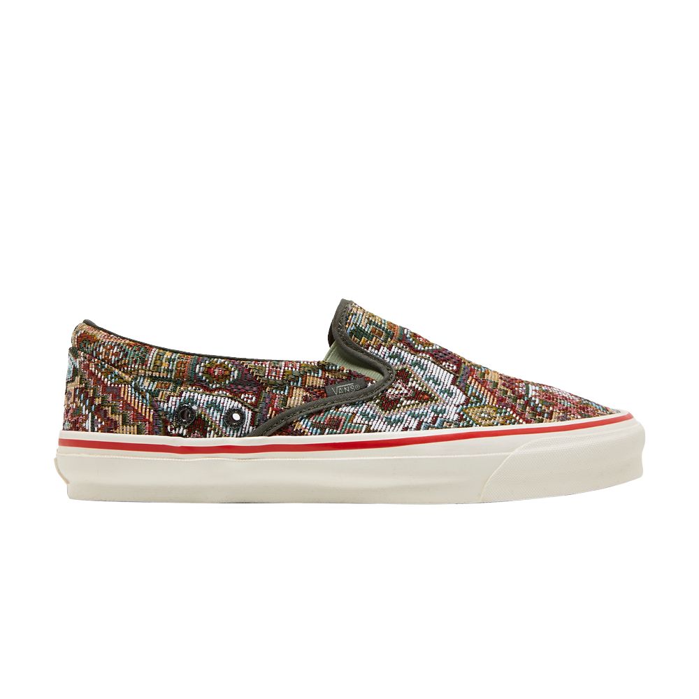 Vans Nigel Cabourn x OG Classic Slip-On LX 'Carpet Green Mix' | Multi-Color | Men's Size 8.5