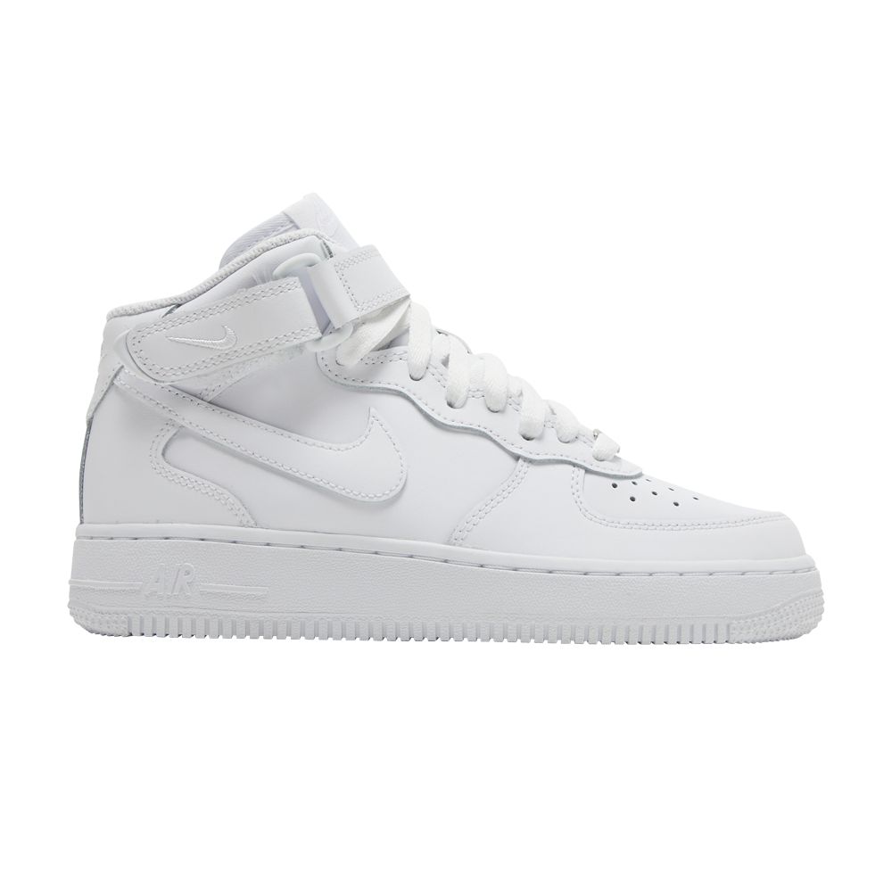 Pre-owned Nike Air Force 1 Mid Le Gs 'triple White' | Kid's Size 4.5
