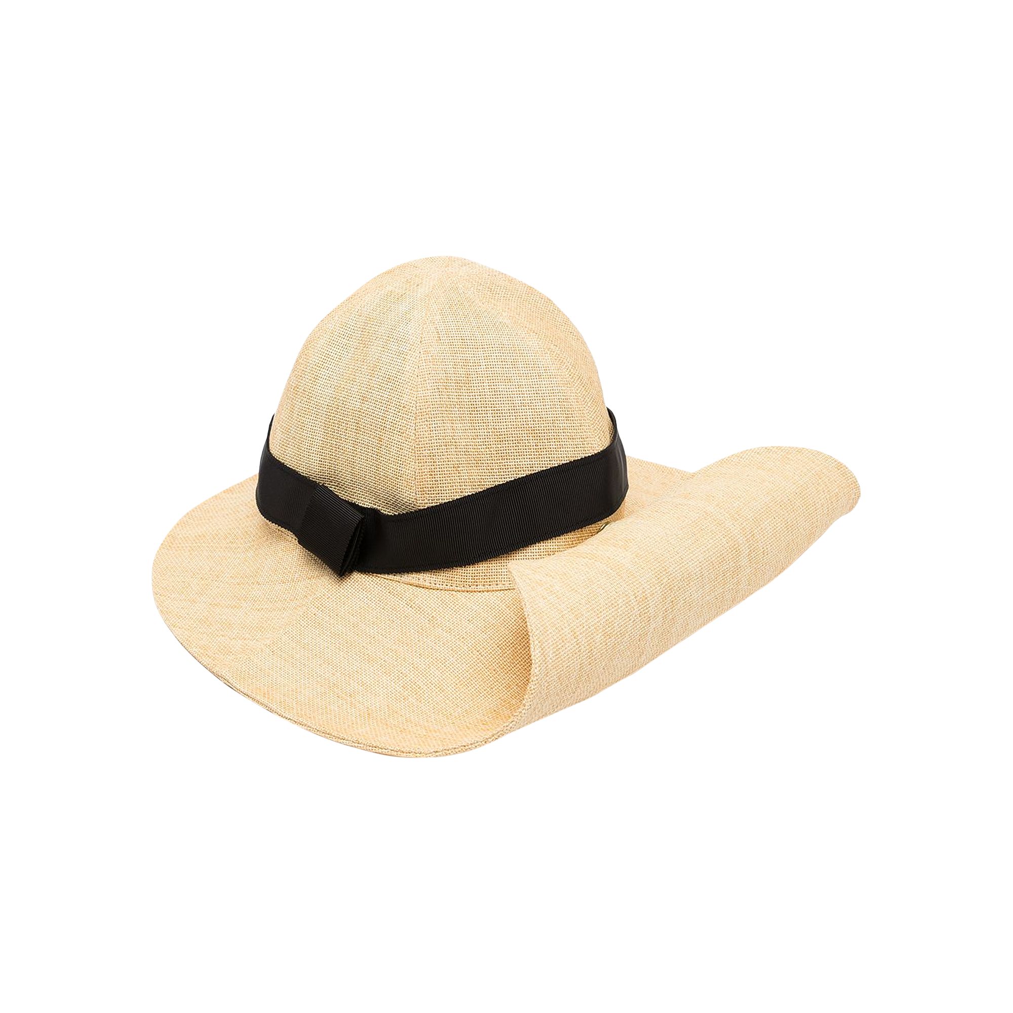 Pre-owned Sacai Larger Paper Beach Hat 'natural' | Tan | Women's Size Onesize