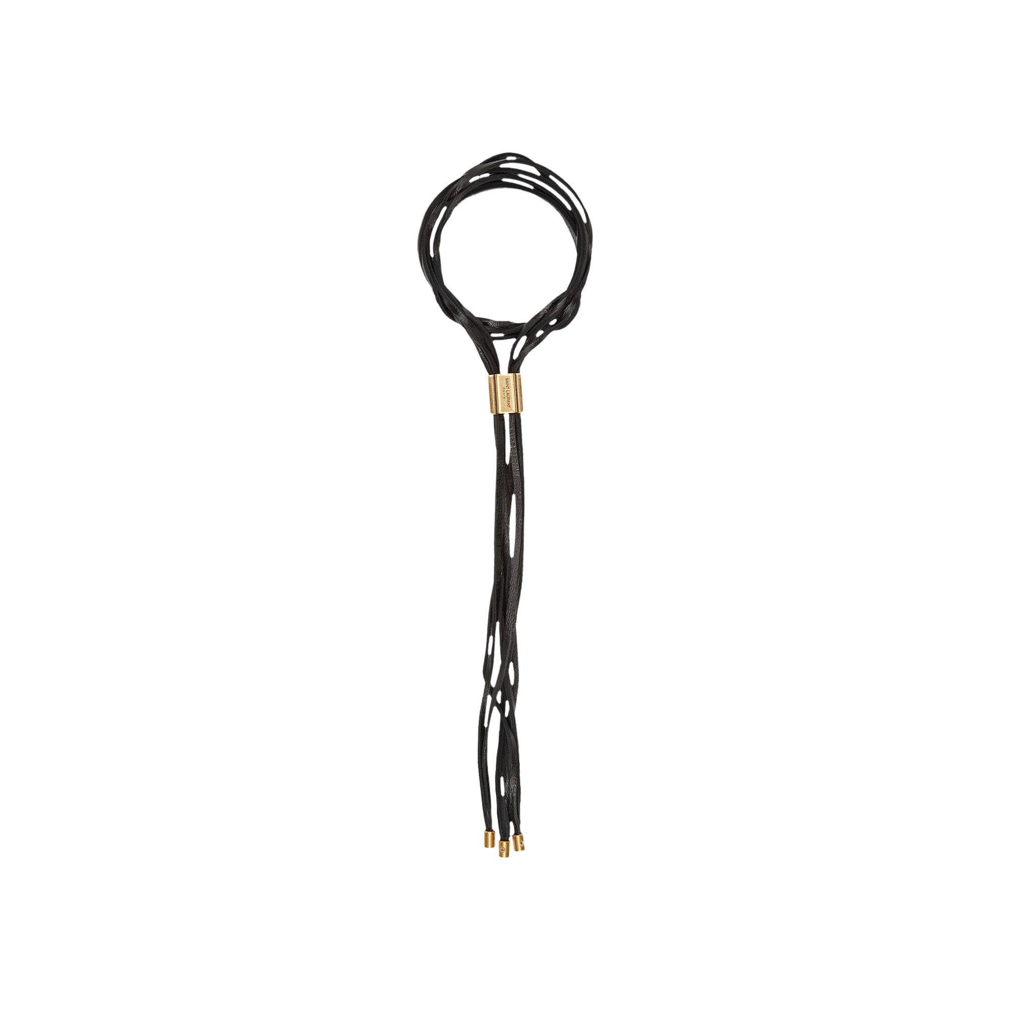 Pre-owned Saint Laurent Leather String Bracelet 'black' | Men's Size Onesize