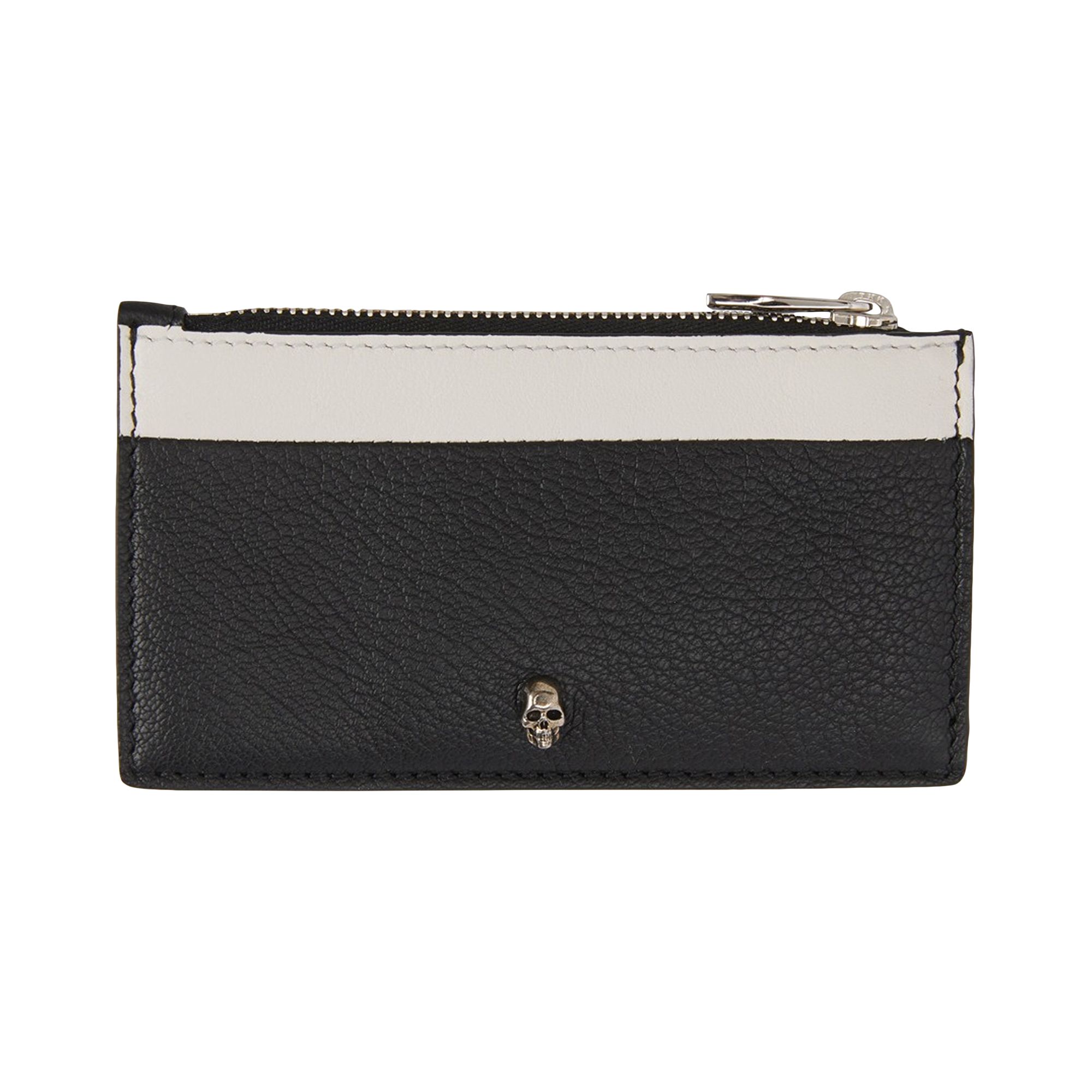 Pre-owned Alexander Mcqueen Small Zip Card Holder 'black' | Men's Size Onesize