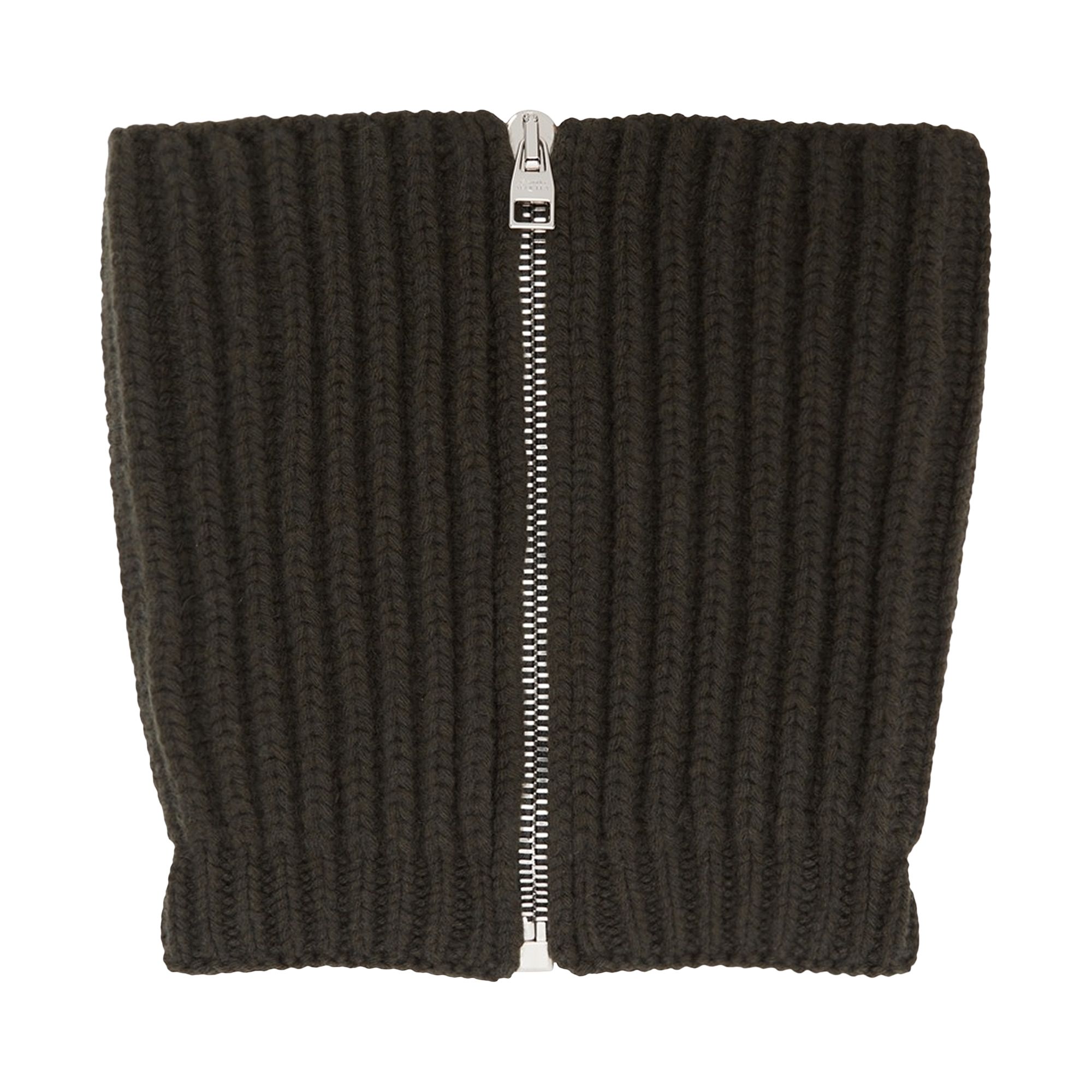 Pre-owned Alexander Mcqueen Wool And Cashmere Zip Scarf 'khaki' | Green | Men's Size Onesize
