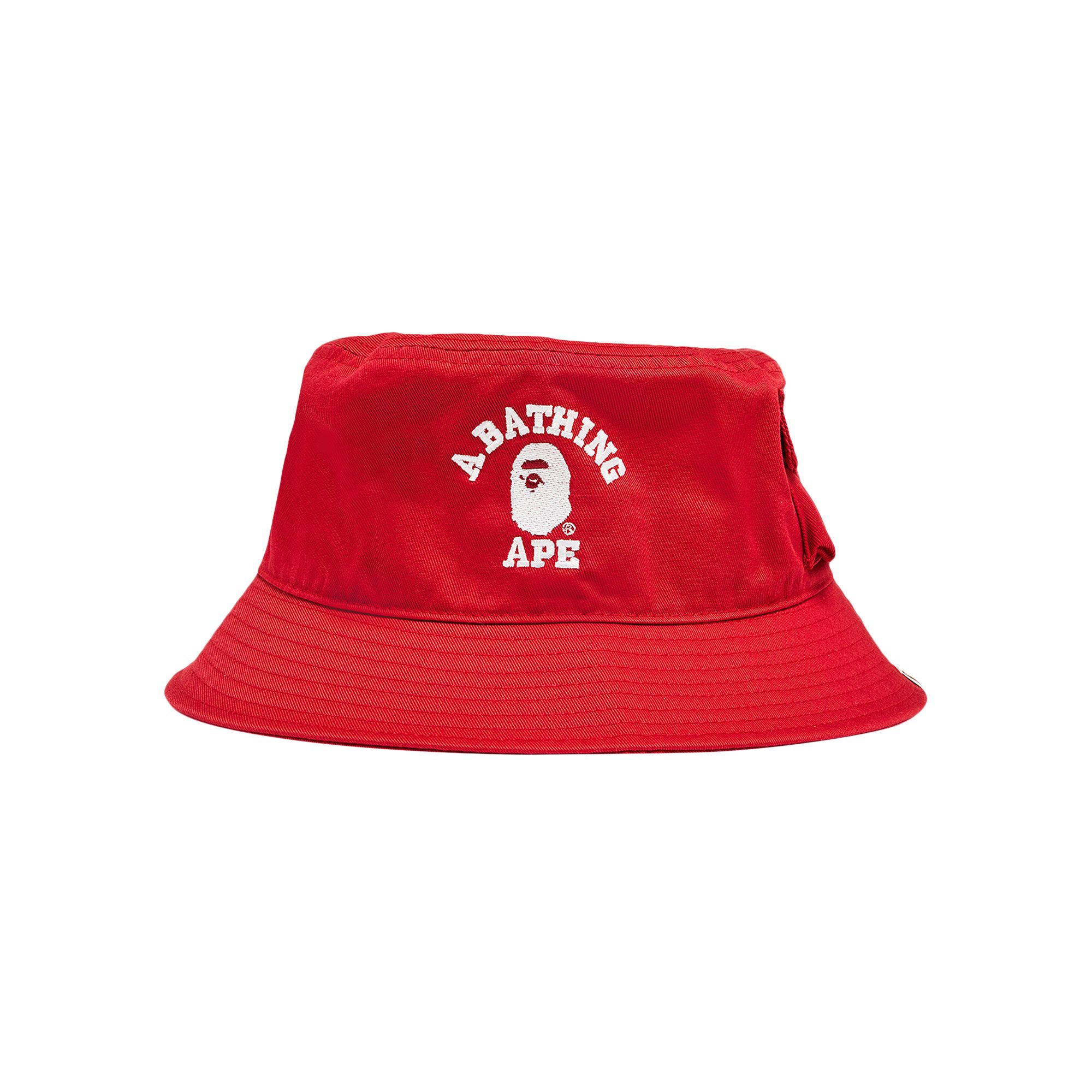 Pre-owned Bape Logo-print Bucket Hat 'red'