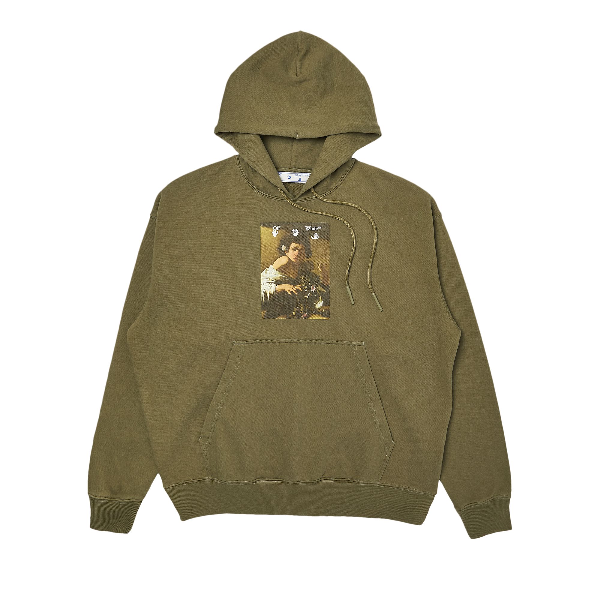 Pre-owned Off-white Caravaggio Boy Skate Hoodie 'greenmulticolor' | Men's Size L