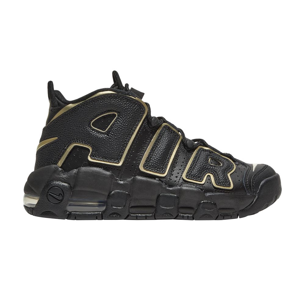 Pre-owned Nike Air More Uptempo Gs 'black Metallic Gold Star' | Kid's Size 4.5