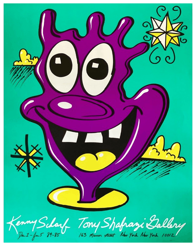 Keith Haring Jean Michel Basquiat Kenny Scharf In Your Face Exhibition Poster