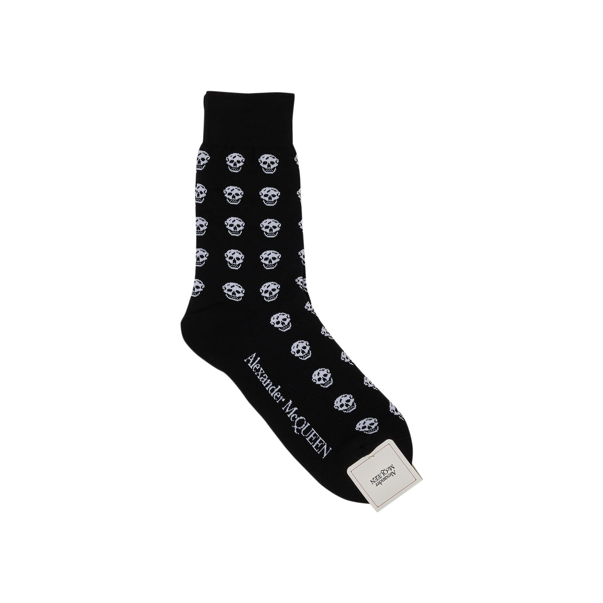 Pre-owned Alexander Mcqueen Skull Socks 'black/white' | Men's Size M