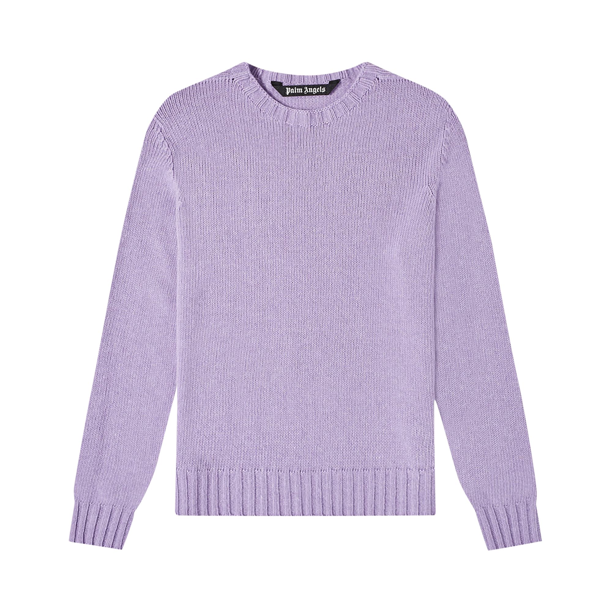 Palm Angels Curved Logo Sweater 'Lilac/Black' | Purple | Men's Size XS