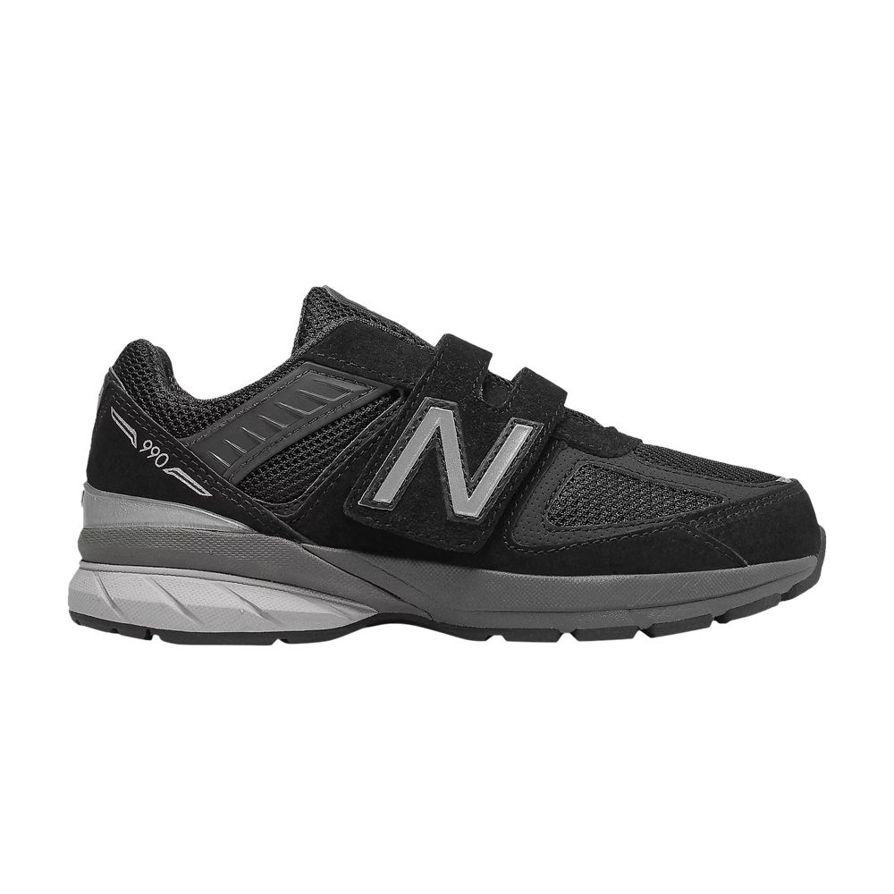 Pre-owned New Balance 990v5 Hook And Loop Little Kid Wide 'black' | Kid's Size 1