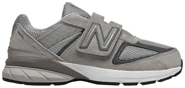 New Balance 990v5 Hook and Loop Little Kid X Wide Grey