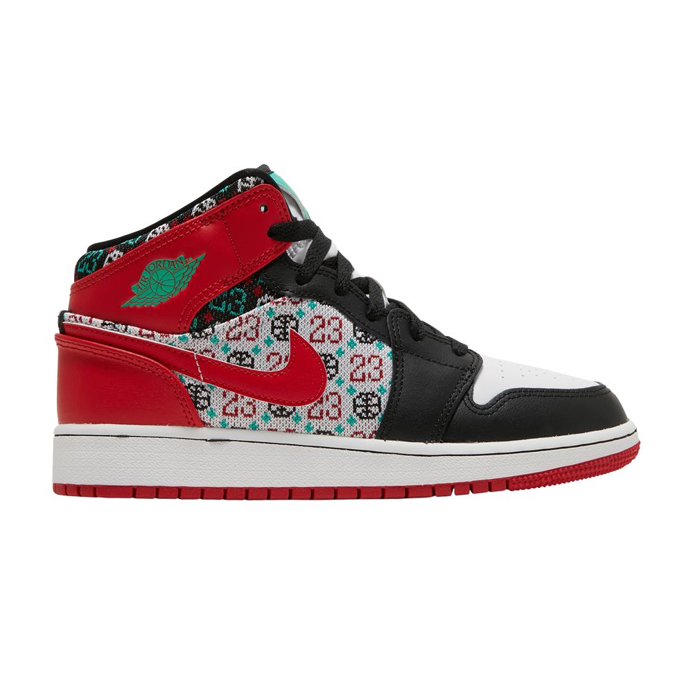 Air Jordan 1 Mid SE GS 'Ugly Christmas Sweater' | Red | Kid's Size 5.5