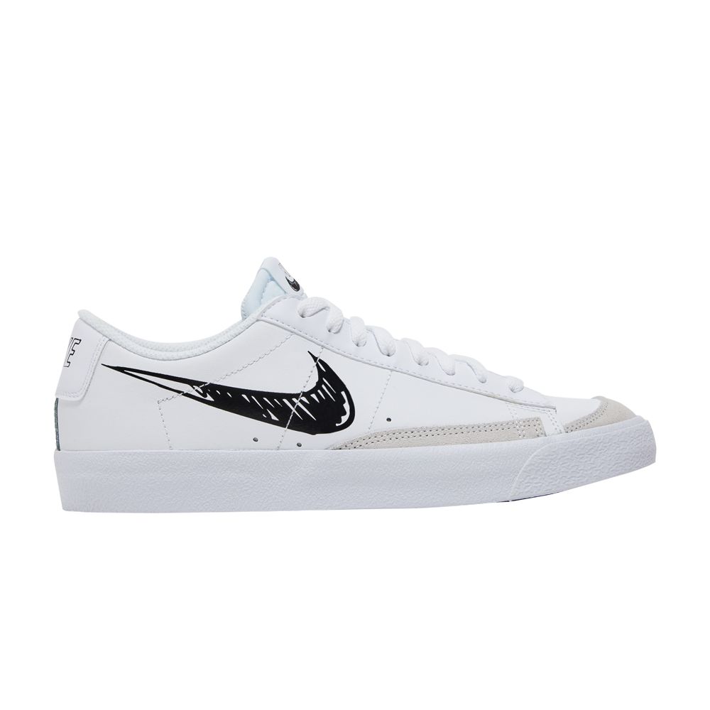 Pre-owned Nike Blazer Low '77 Gs 'sketch - White Black' | Kid's Size 6.5