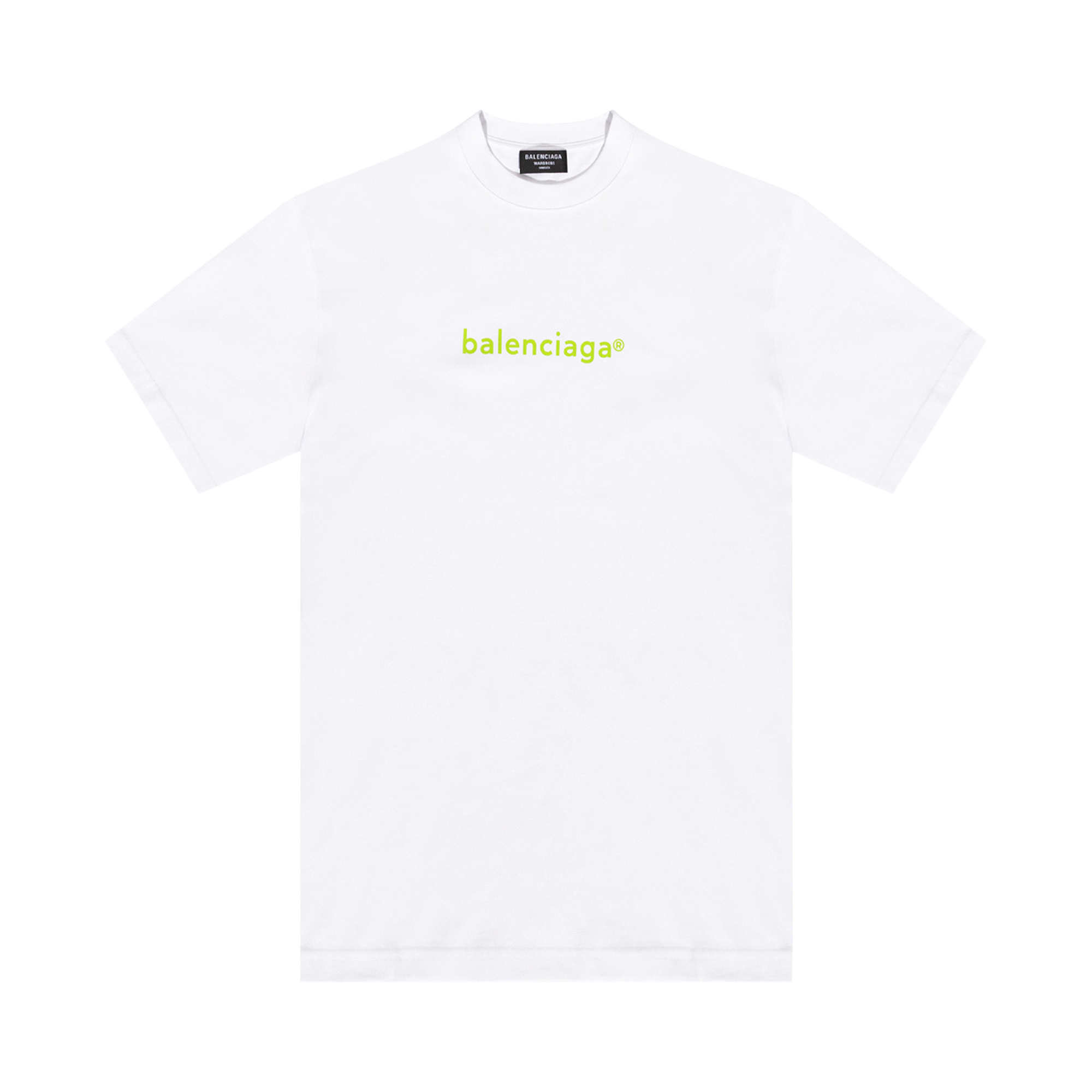 Pre-owned Balenciaga T-shirt 'white/lime'
