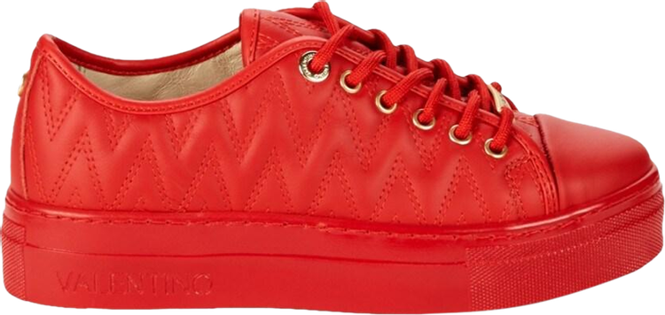Valentino Chevron-Quilted Leather Platform Sneaker 'Red'