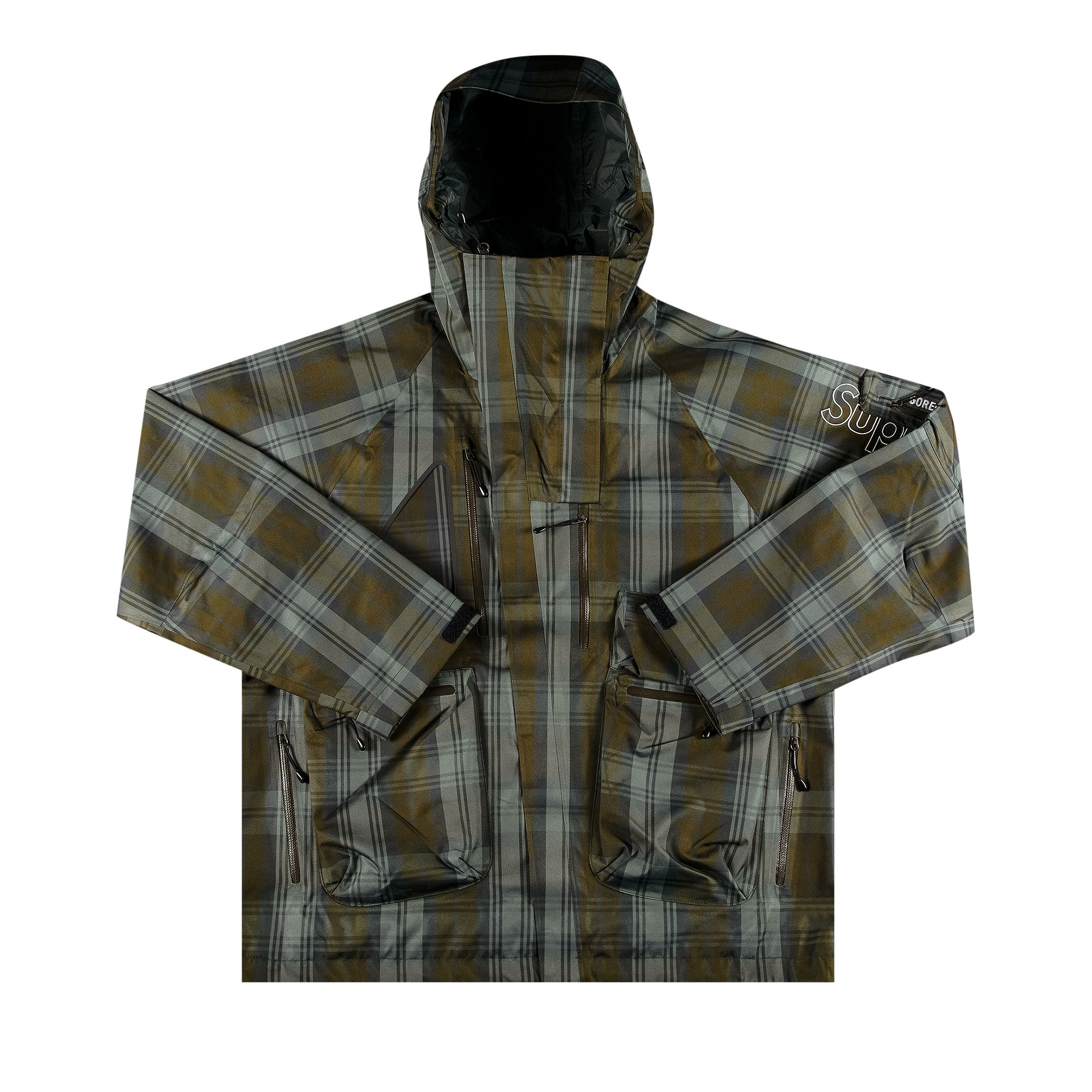 Supreme GORE-TEX Tech Shell Jacket 'Olive Plaid' | Green | Men's Size M
