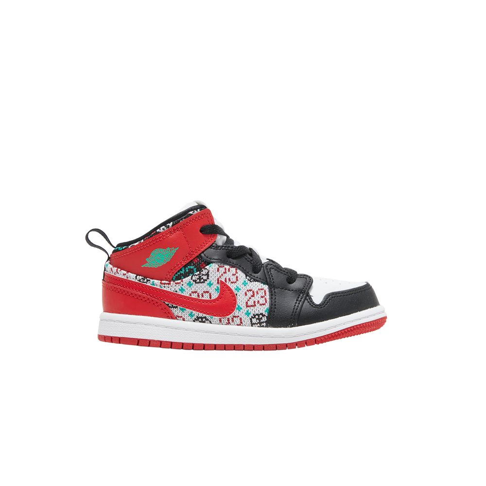 Air Jordan 1 Mid SE TD 'Ugly Christmas Sweater' | Red | Infant Size 6