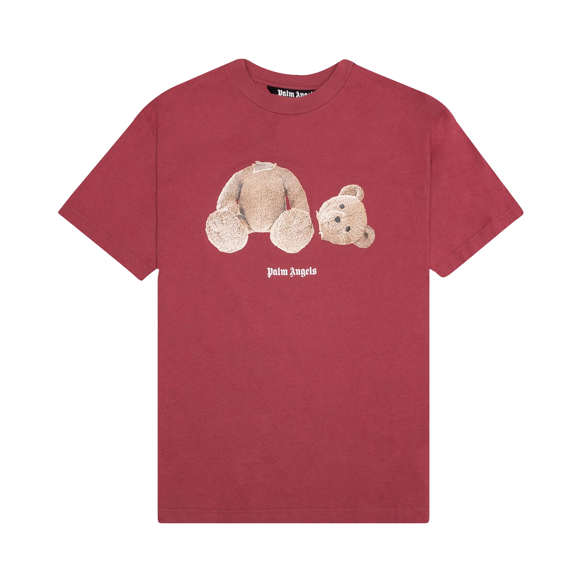Pre-owned Palm Angels Bear Classic Tee 'burgundy/brown' In Red