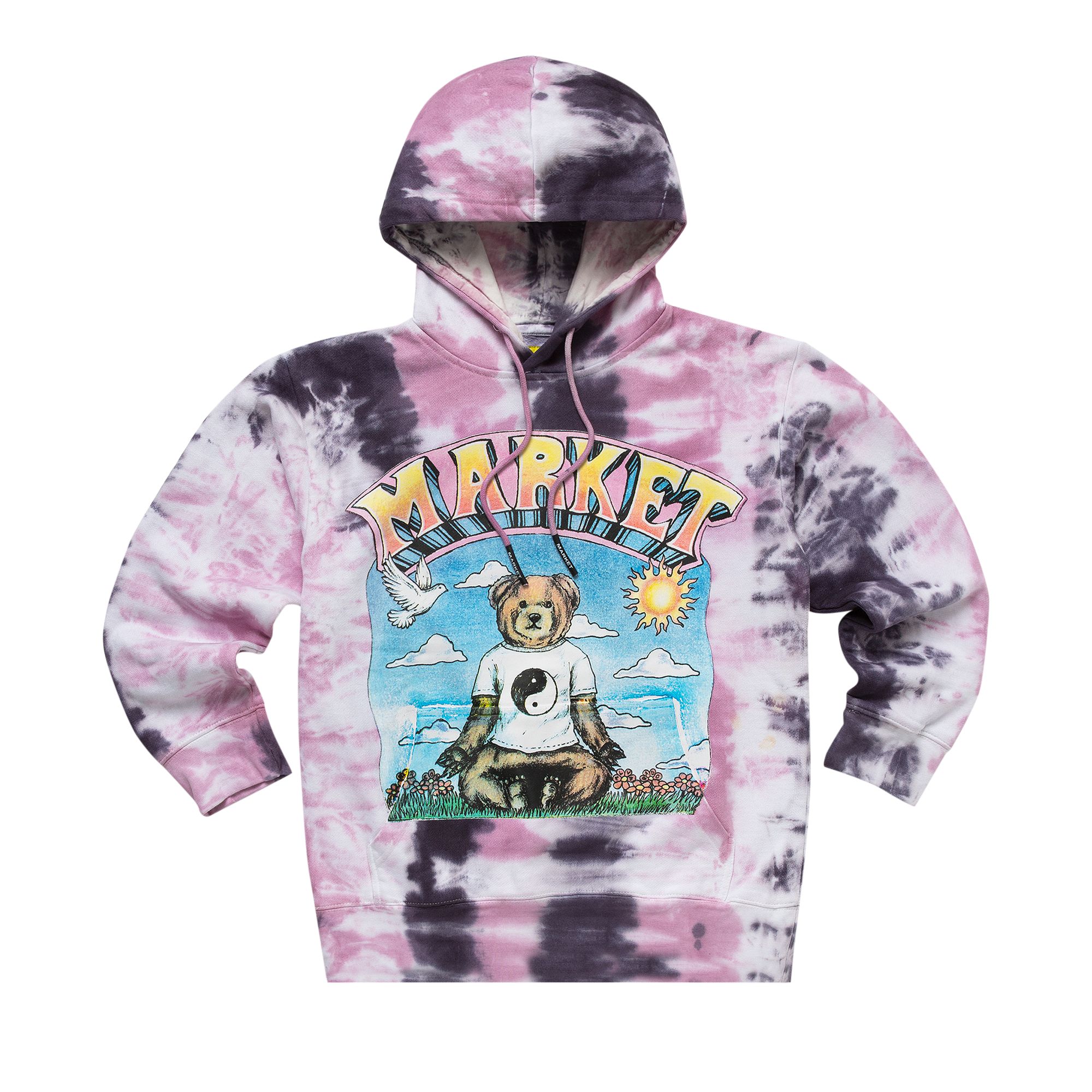 Pre-owned Market Namaste Bear Day And Night Hoodie 'lavender Lizard Tie-dye' | Purple | Men's Size L