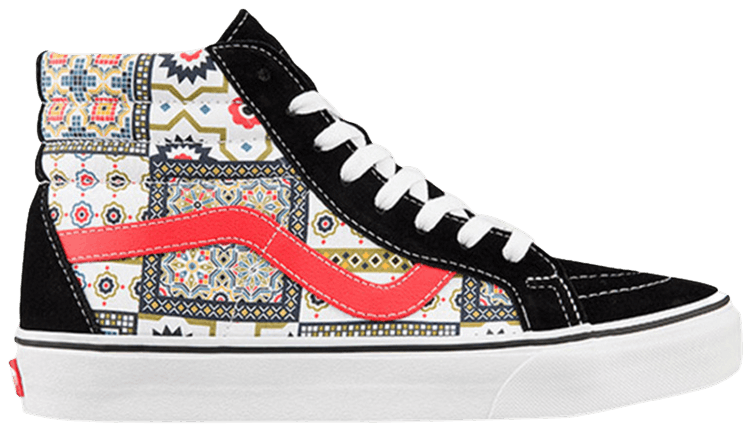 Vans Sk8 Hi Reissue Moroccan Tile Check   Orange