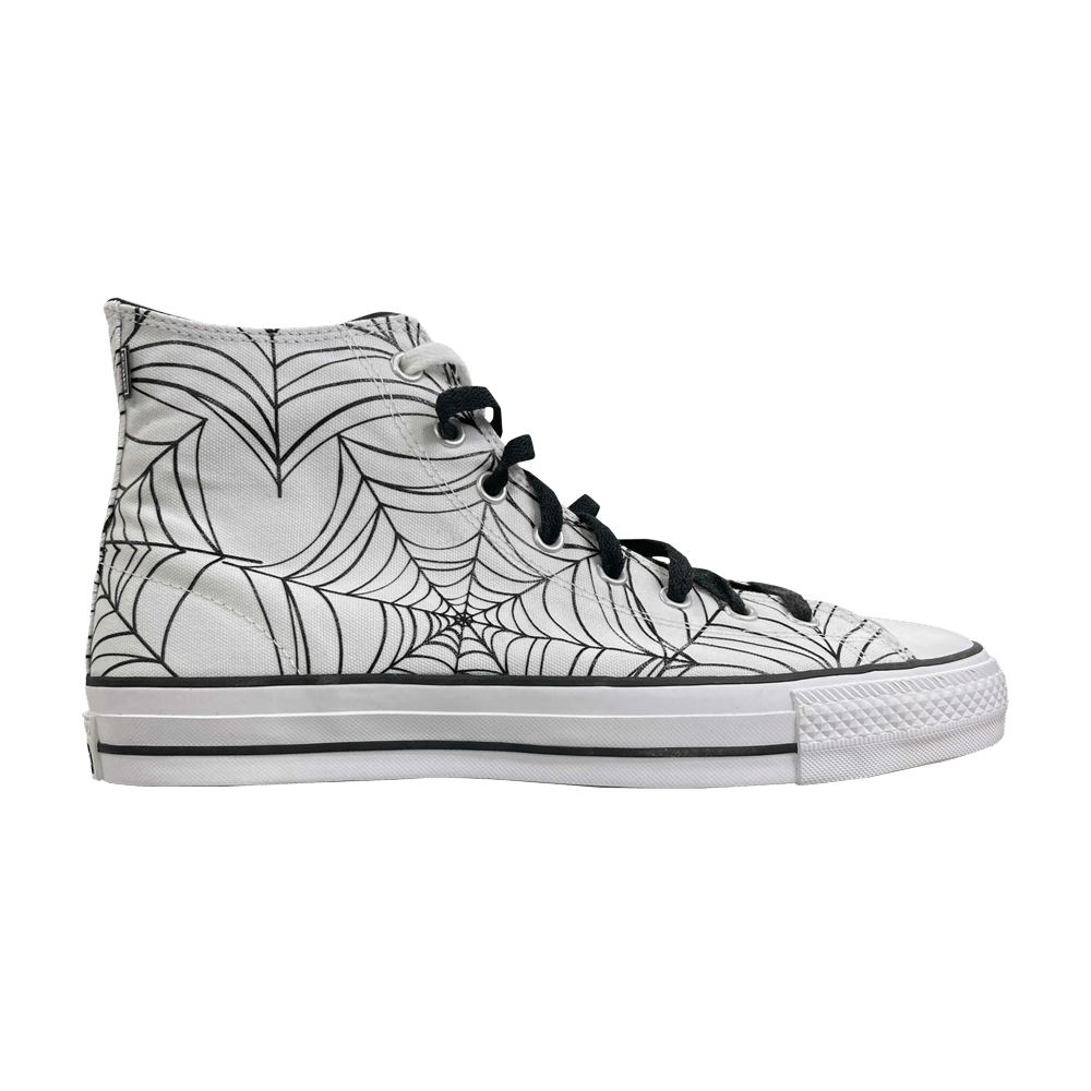 white spiderweb converse