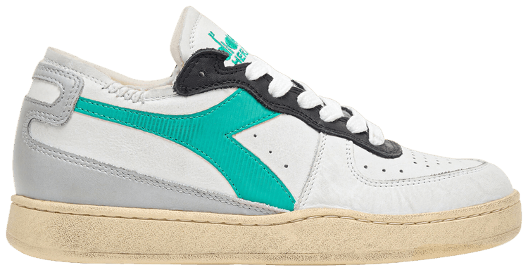 Diadora Mi Basket Row Cut White Peacock Green