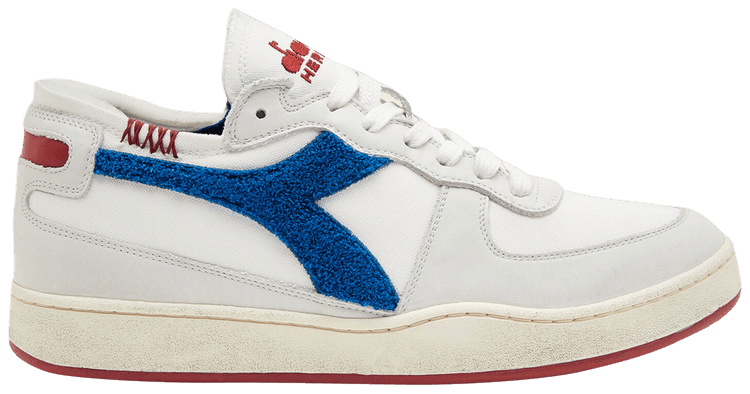 Diadora Mi Basket Row Cut Terry White Snorkel Blue