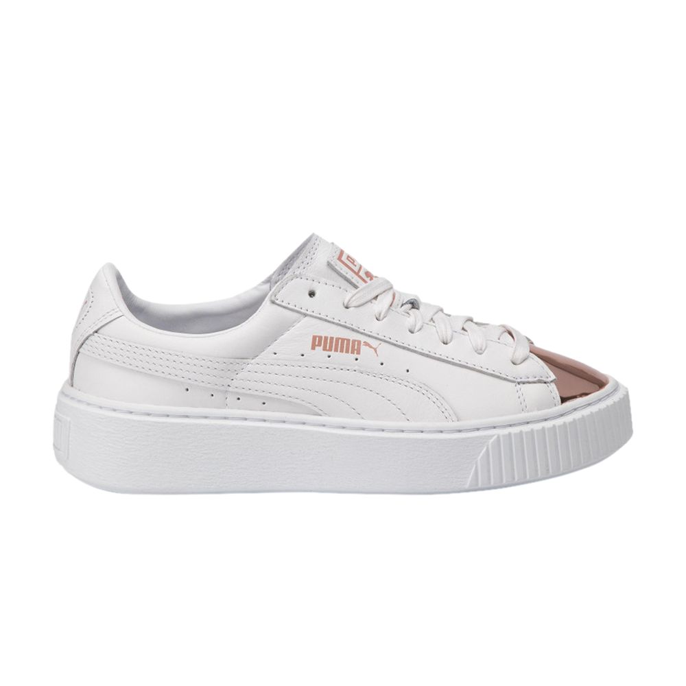 Puma Wmns Basket Platform Metallic 'White Rose Gold' | Women's Size 8.5