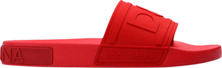 Dolce & Gabbana Slides 'Embossed Logo - Red'