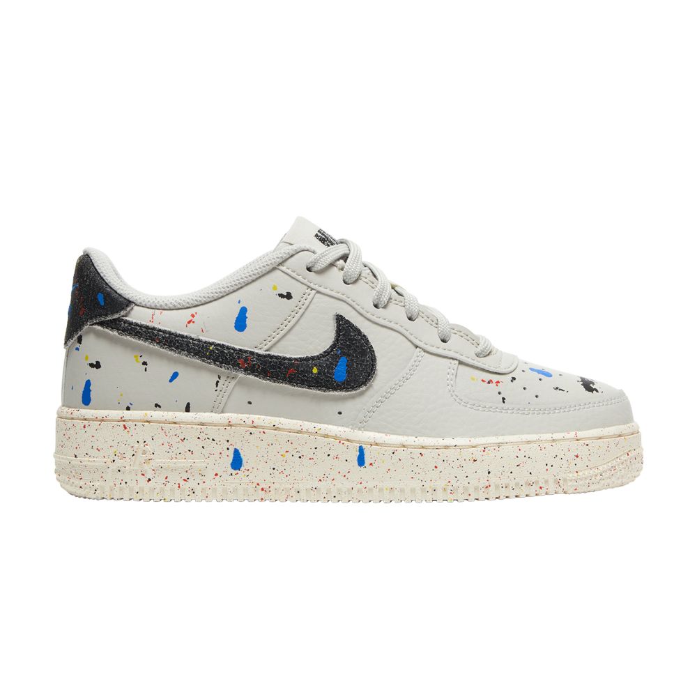 Nike Air Force 1 LV8 3 GS 'Paint Splatter - Light Bone' | White | Kid's Size 3.5