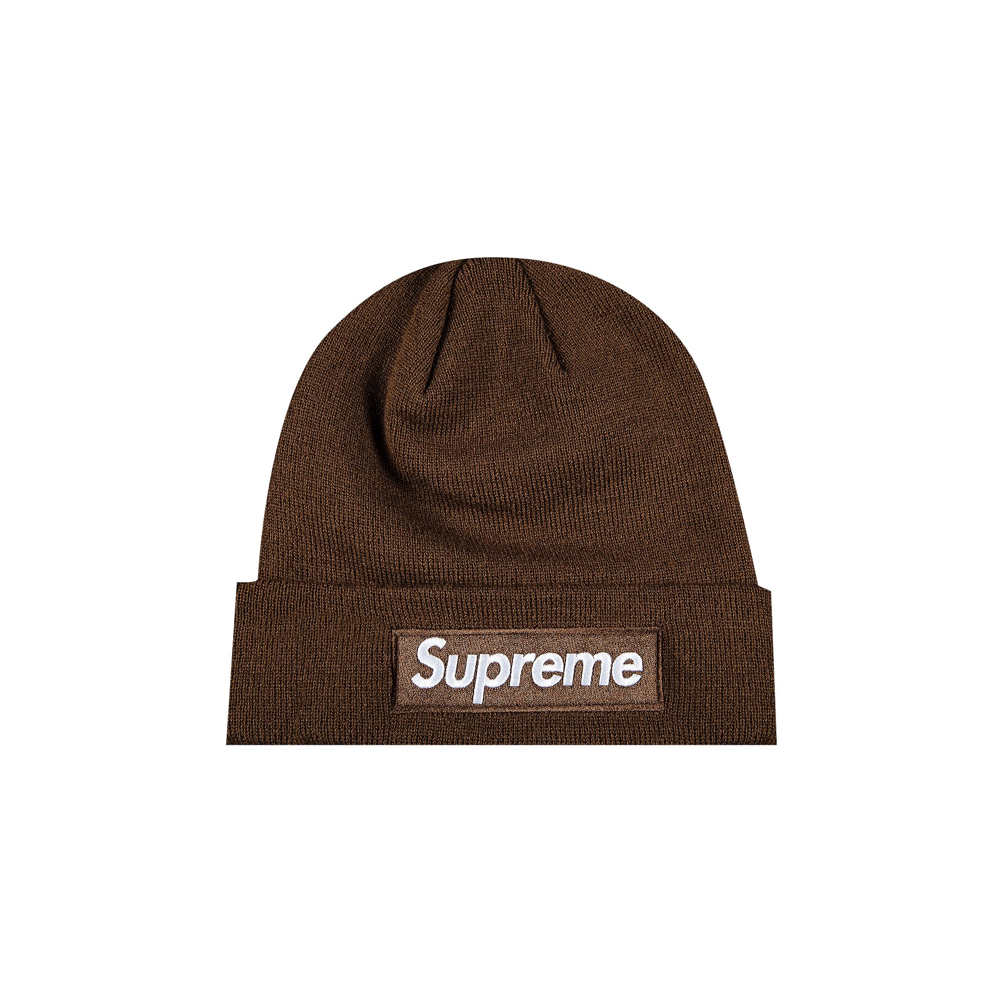 Supreme x New Era Box Logo Beanie 'Dark Brown' | Men's Size Onesize