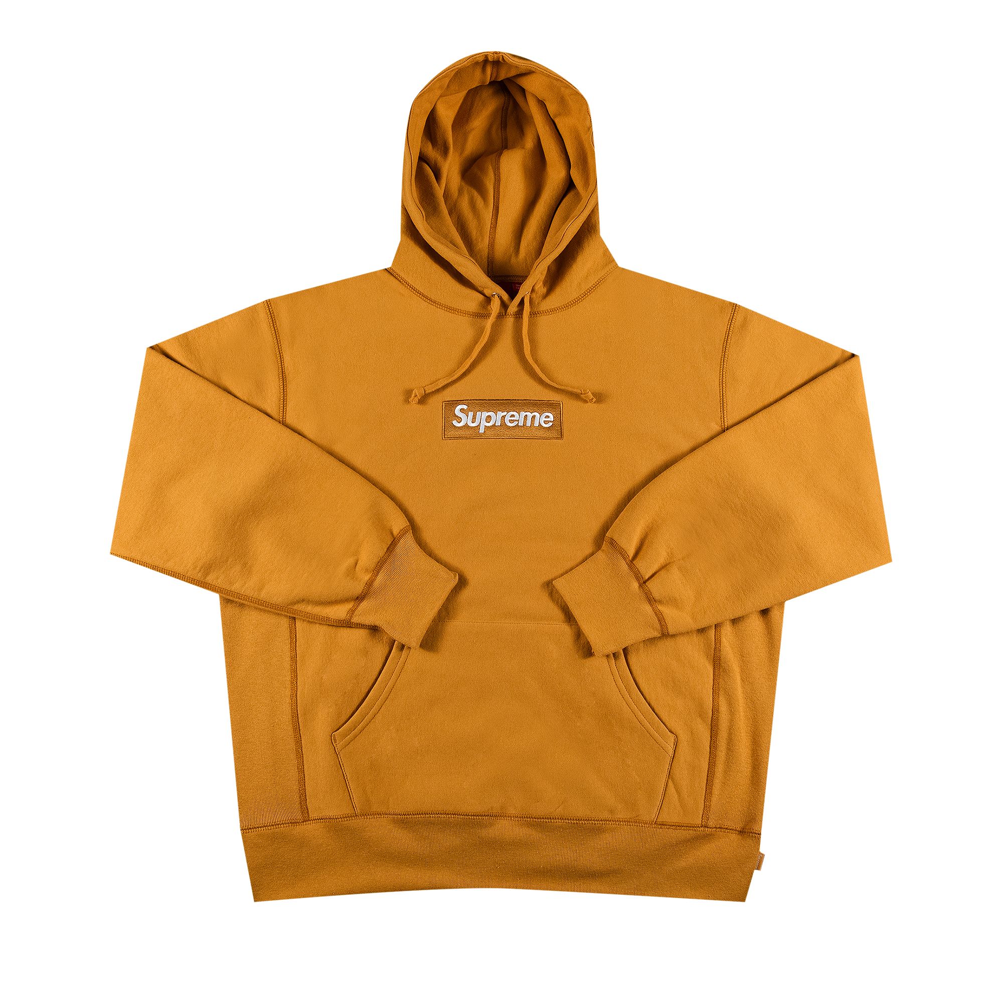 Supreme Box Logo Hooded Sweatshirt 'Light Mustard' | Yellow | Men's Size S
