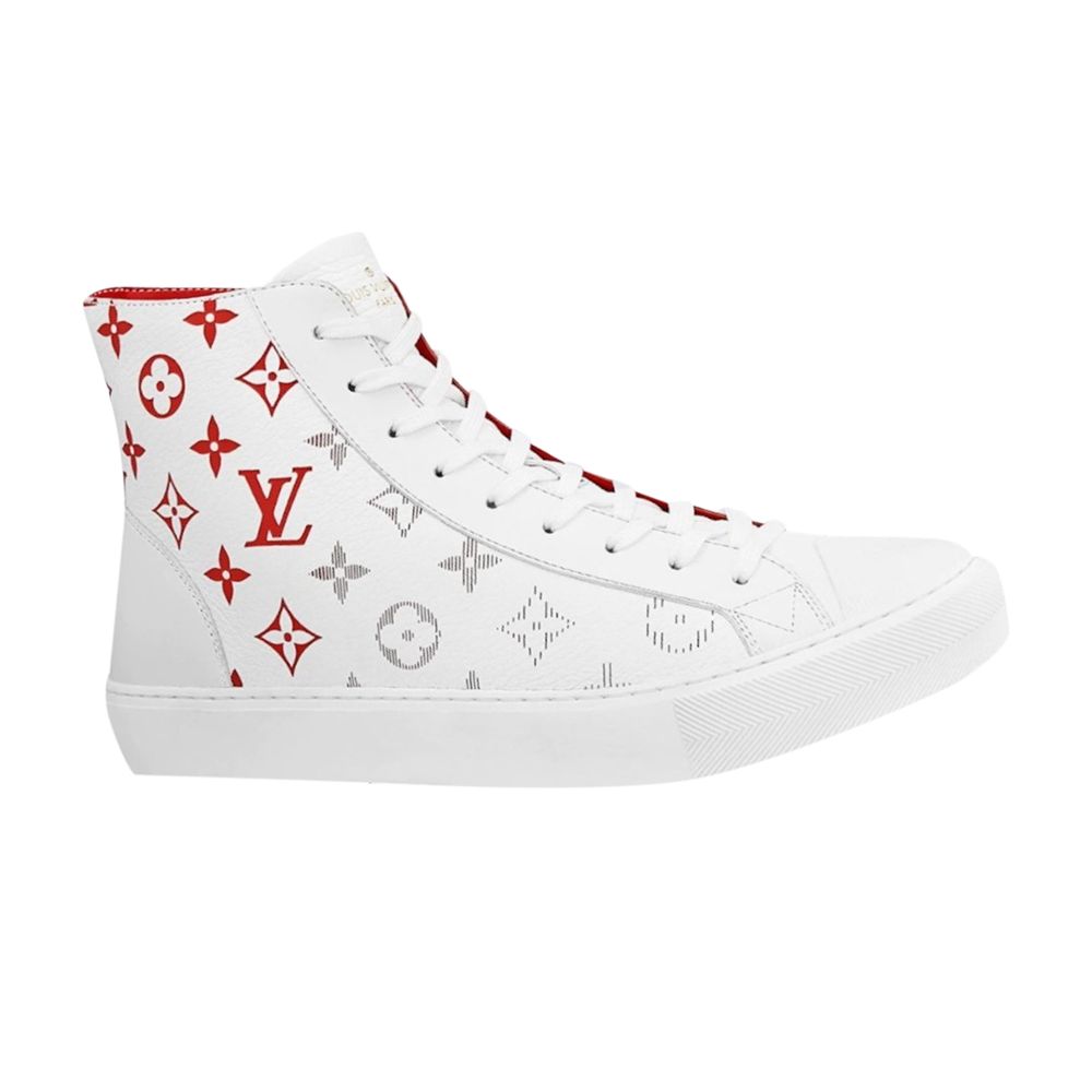 Pre-owned Louis Vuitton Tattoo Sneaker Boot 'monogram - White Red'