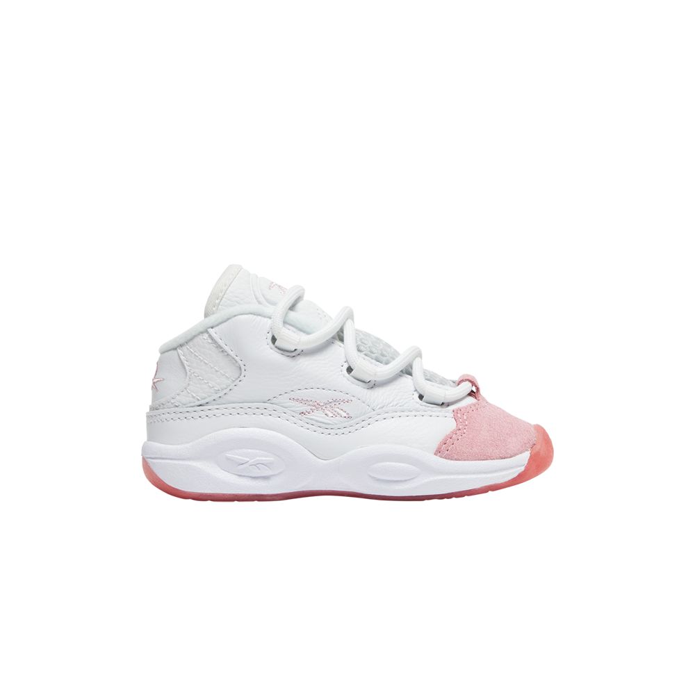 Pre-owned Reebok Question Mid Toddler 'pink Toe' | White | Infant Size 10