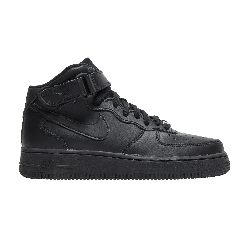 Pre-owned Nike Air Force 1 Mid Le Gs 'triple Black' | Kid's Size 4.5