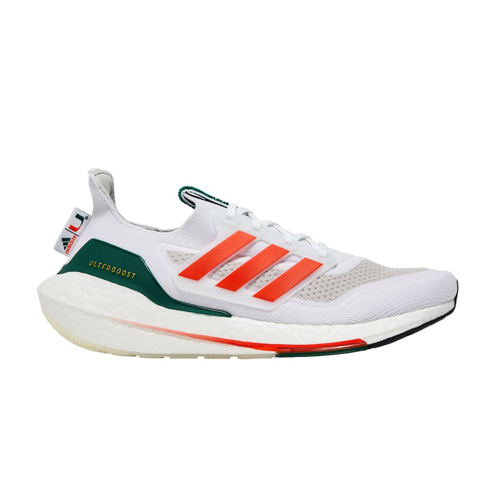 adidas UltraBoost 21 'NCAA Pack - Miami' | White | Men's Size 8