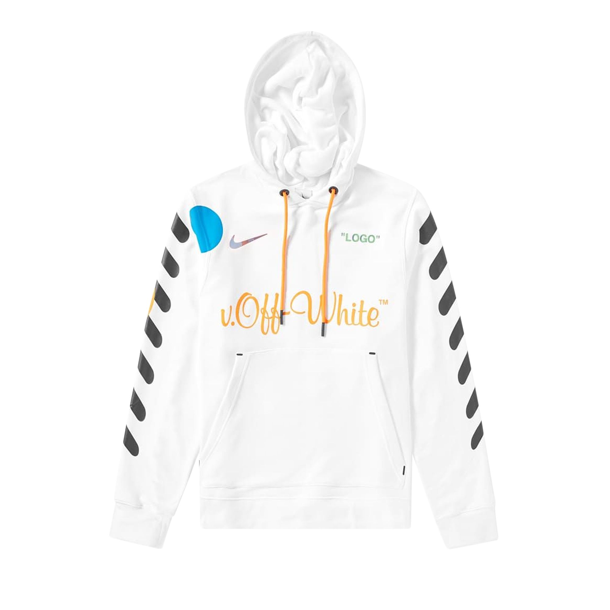 Nikelab x Off-White Mercurial NRG X Hoodie 'White/Total Orange' | Men's Size L