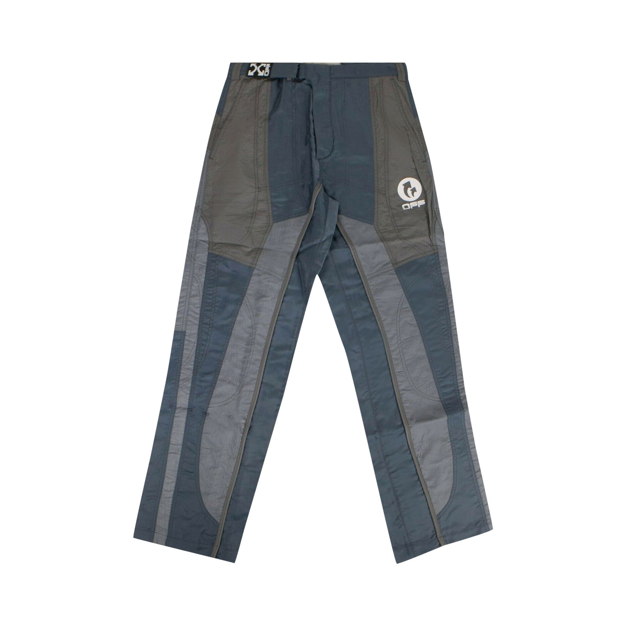 Pre-owned Off-white Paneled Straight Leg Pants 'grey/blue' | Men's Size L