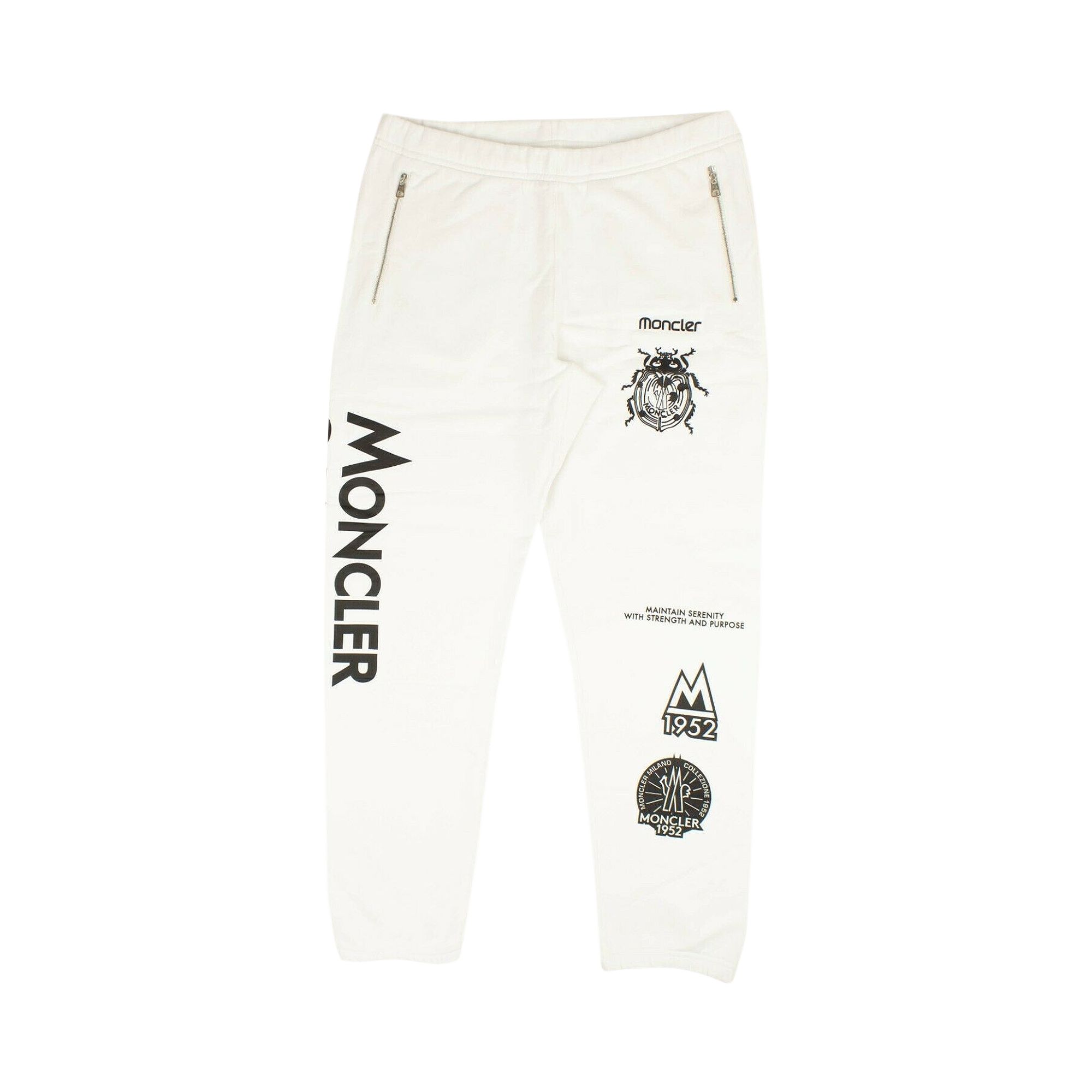 Pre-owned Moncler Logo Sweatpants 'white/black' | Men's Size S