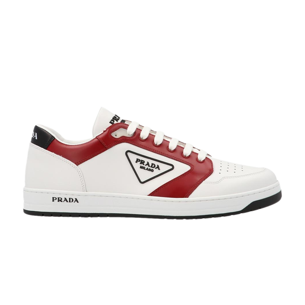 Pre-owned Prada New Avenue Leather Low 'white Red'