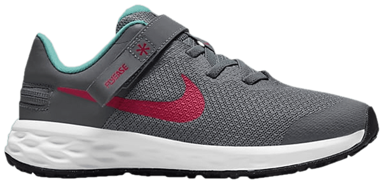 Nike Revolution 6 FlyEase PS Smoke Grey Siren Red