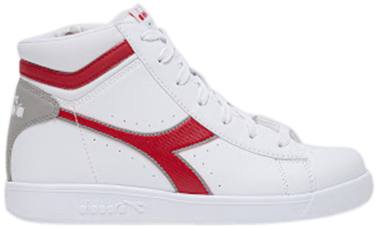 Diadora Game P High Kids White Tango Red