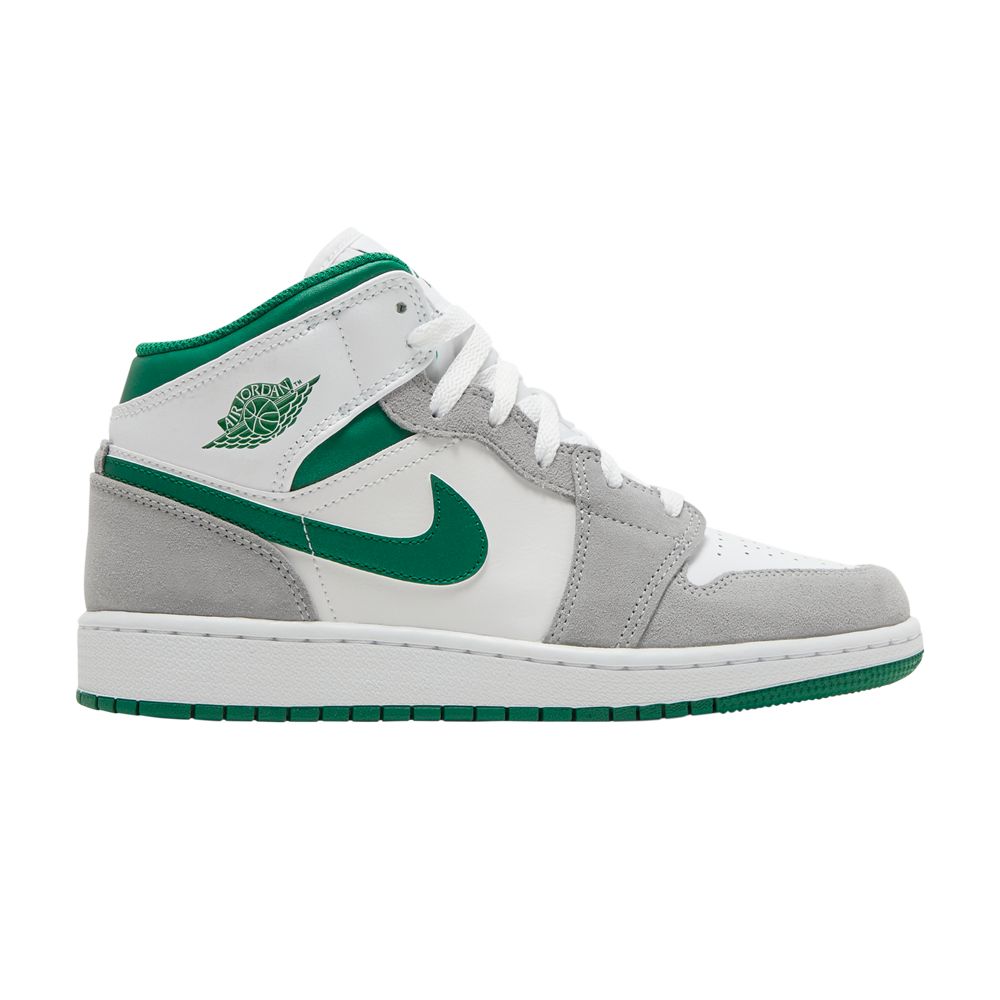 Air Jordan 1 Mid SE GS 'Grey Pine Green' | White | Kid's Size 5