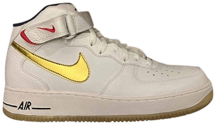 Nike Air Force 1 Mid 07 White Metallic Gold