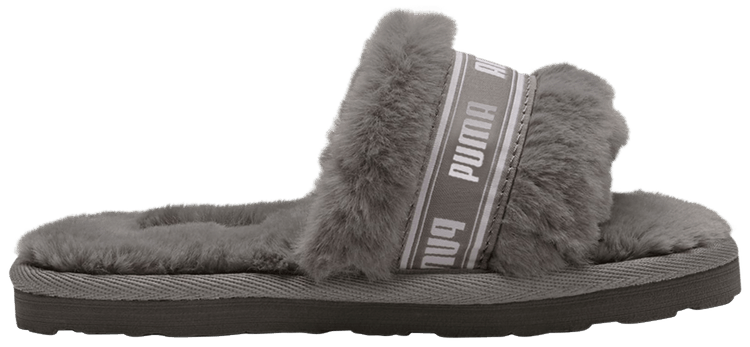 Puma Fluff Slide Little Kid Charcoal Grey