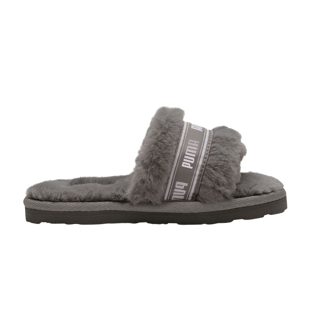 Pre-owned Puma Fluff Slide Little Kid 'charcoal Grey' | Kid's Size 11